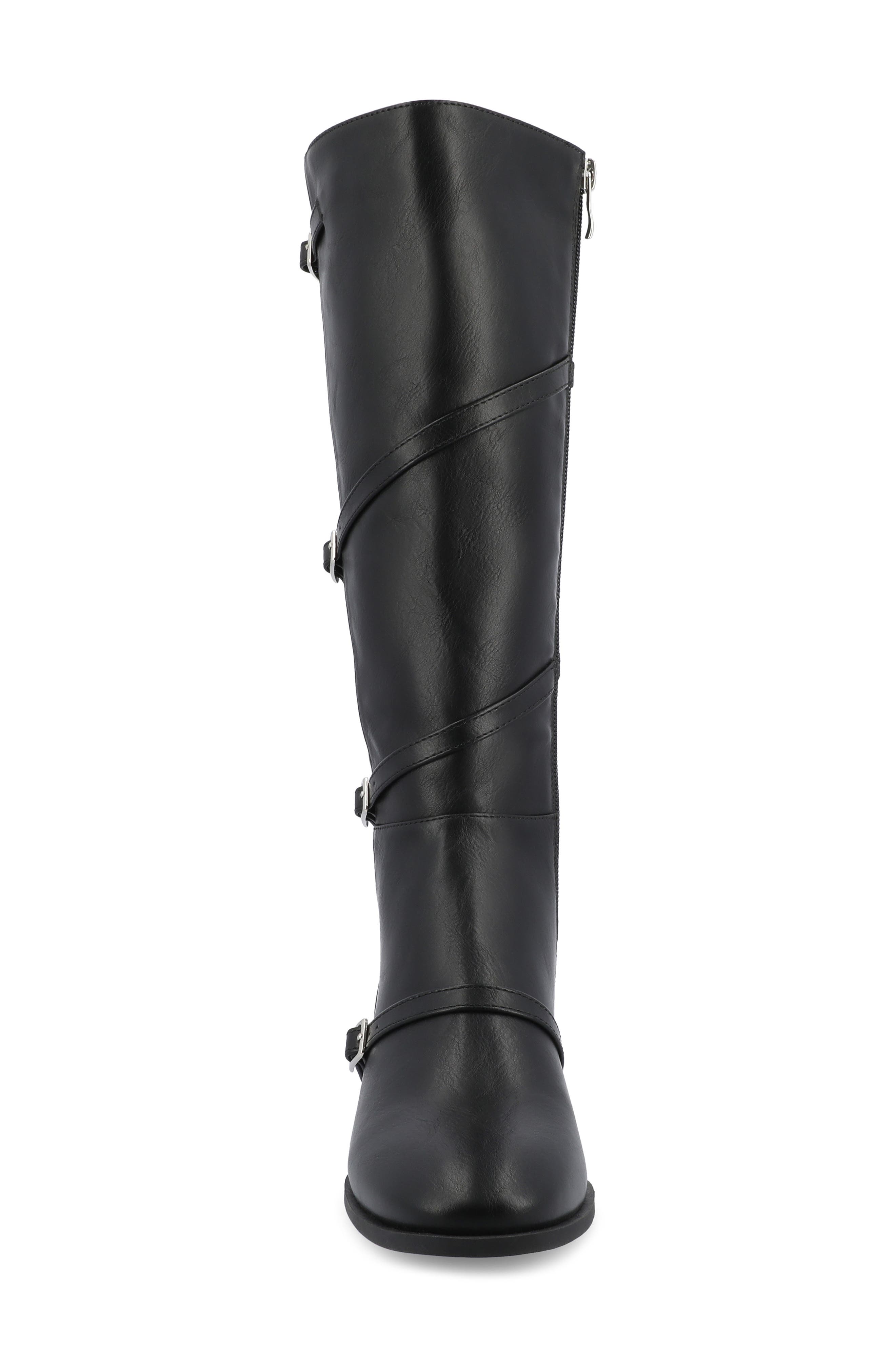 Journee Collection Elettra Buckle Knee High Boot, Alternate, color, Black