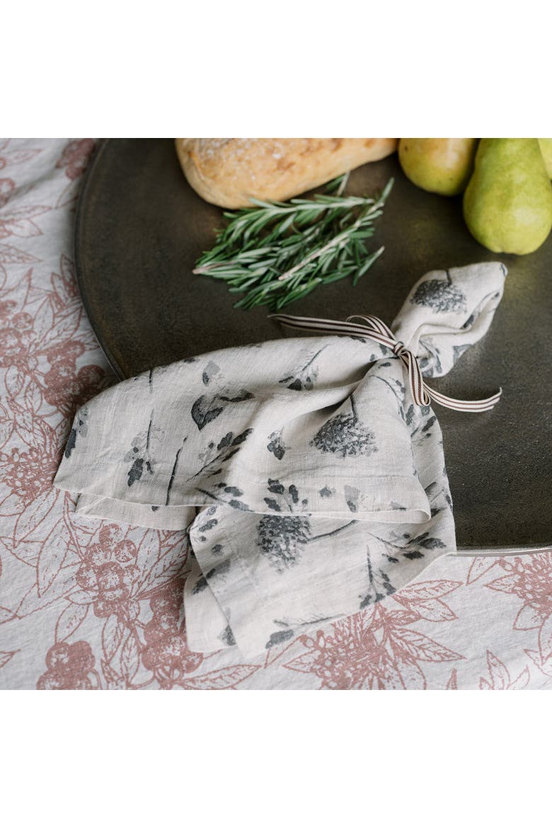 Floral Napkins, Natural Hydrangea, Alternate, color, Ivory