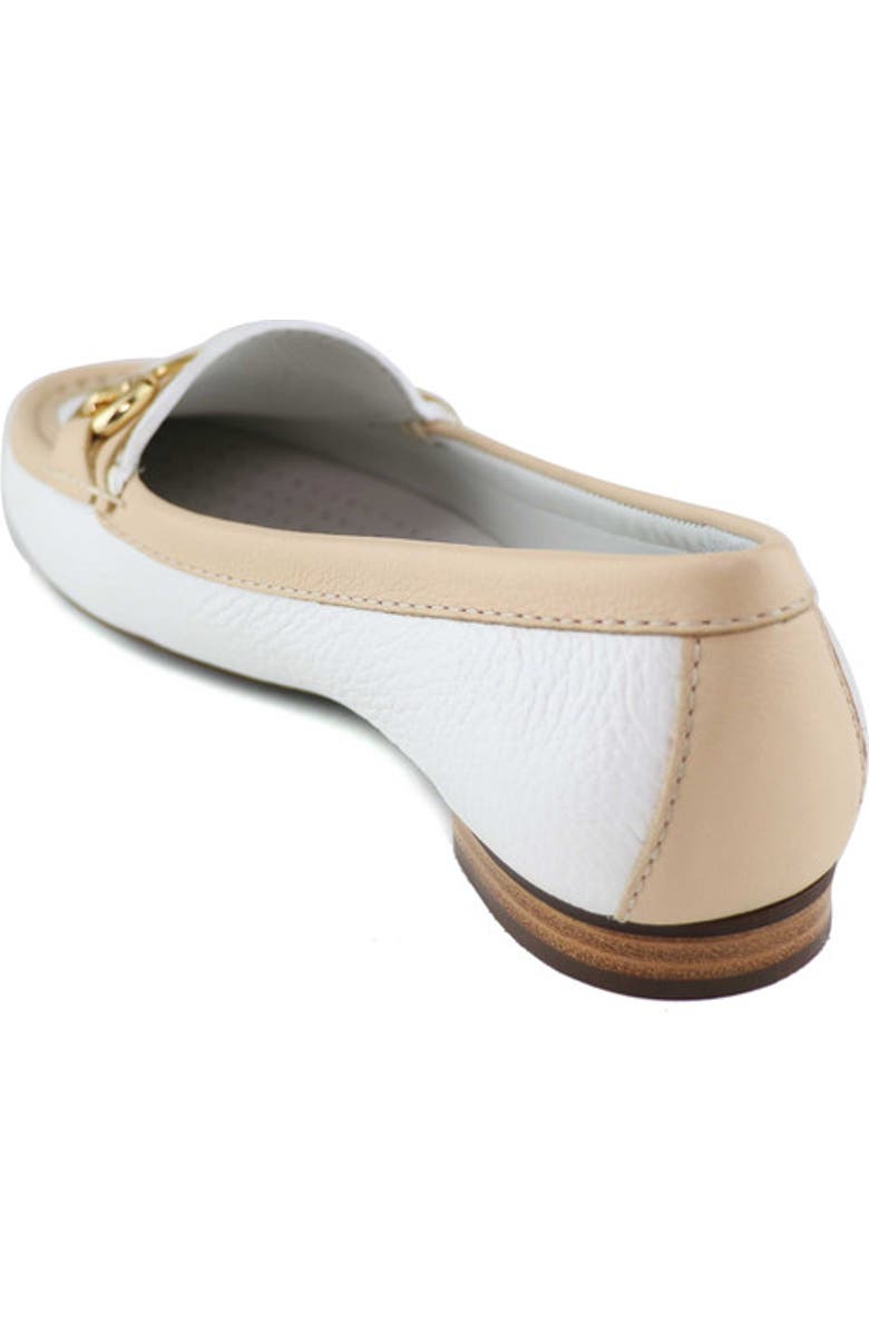 Marc Joseph New York Grand Street Leather Buckle Loafer, Alternate, color, White & Champagne Grainy
