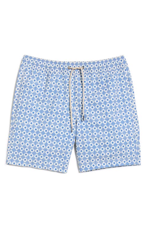 The Bayberry Geo Print Water Repellent Swim Trunks