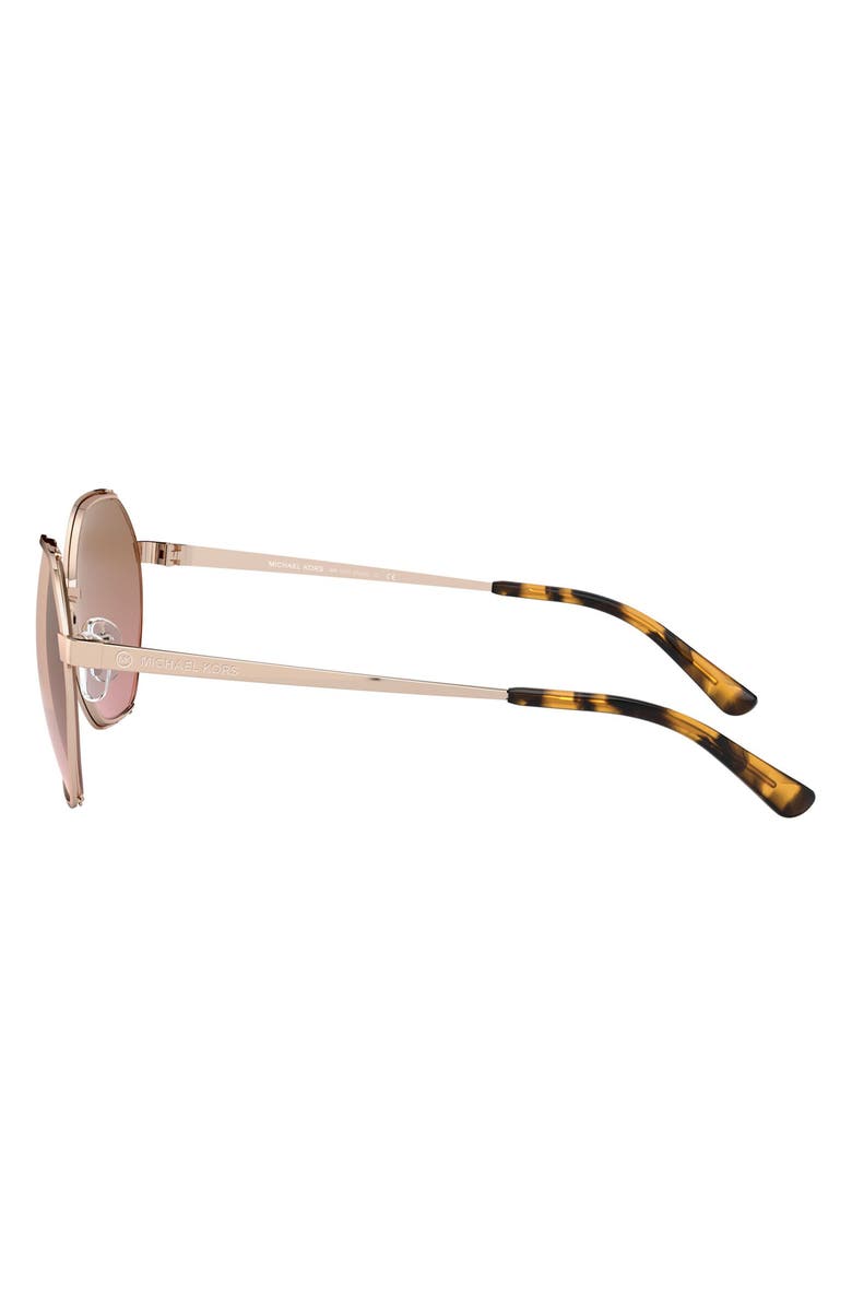 Michael Kors 57mm Gradient Round Sunglasses, Alternate, color, Gold Rose