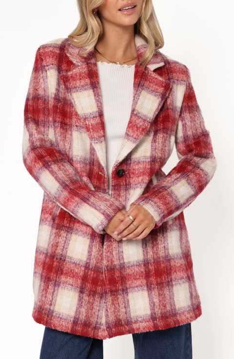 Travistine Longline Plaid Coat