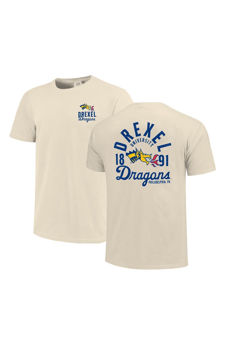 IMAGE ONE Men's Cream Drexel Dragons Comfort Colors Mascot Overlay T-Shirt, Alternate, color, 