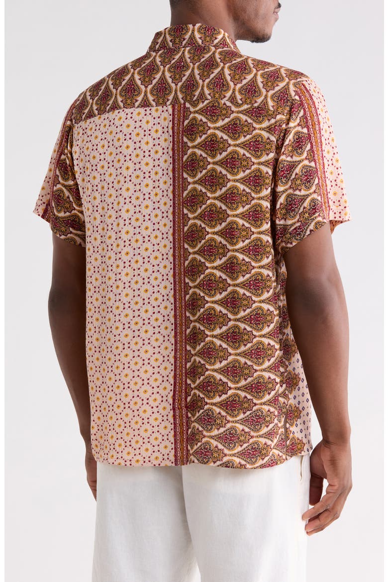 Ijay Short Sleeve Button-Up Shirt, Alternate, color, BURGUNDY