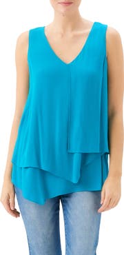 Karen Kane Drape Layered Asymmetric Tank