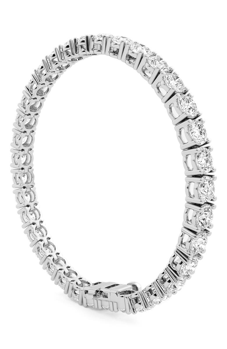 HauteCarat Lab Created Diamond Tennis Bracelet, Alternate, color, White Gold