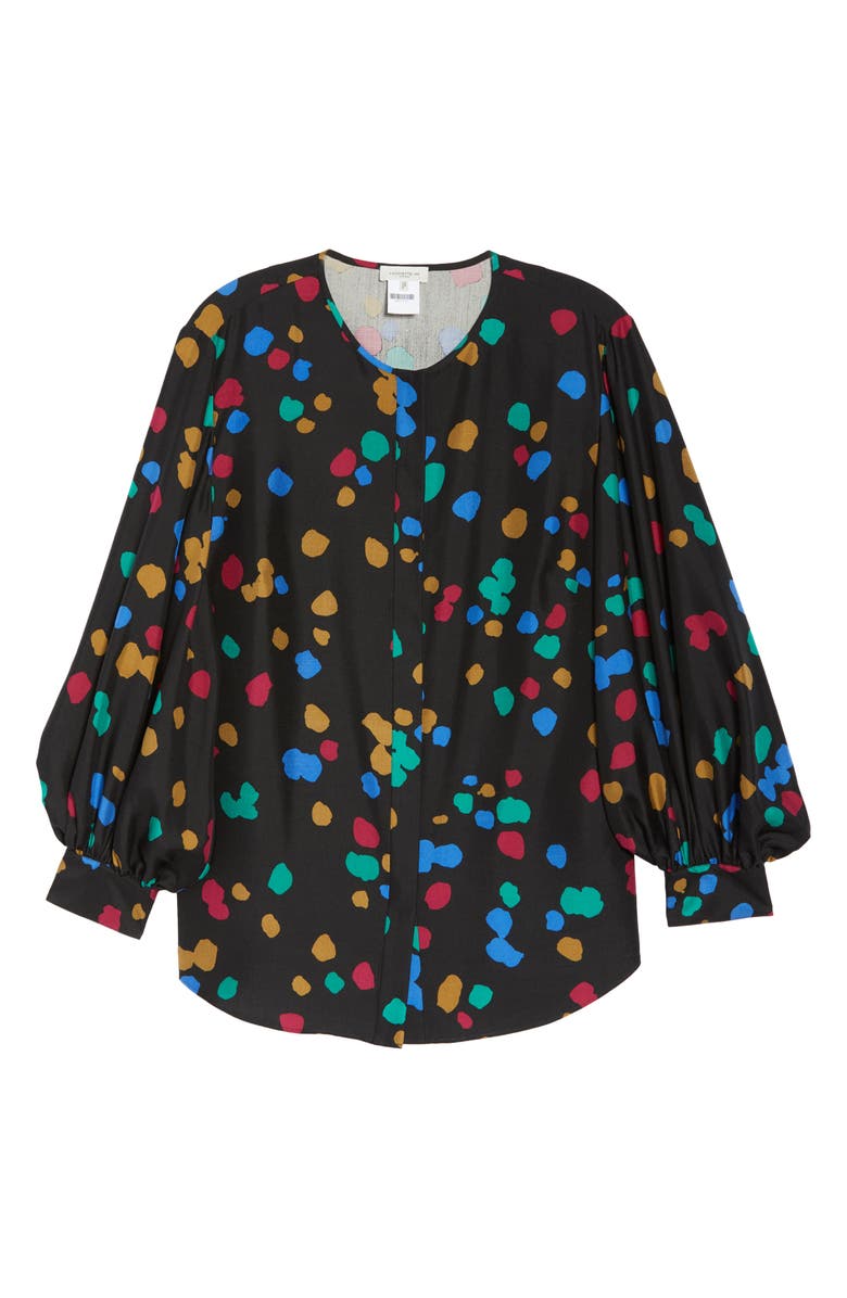 Lafayette 148 New York Sicilia Scatter Dot Print Silk Blouse, Alternate, color, 