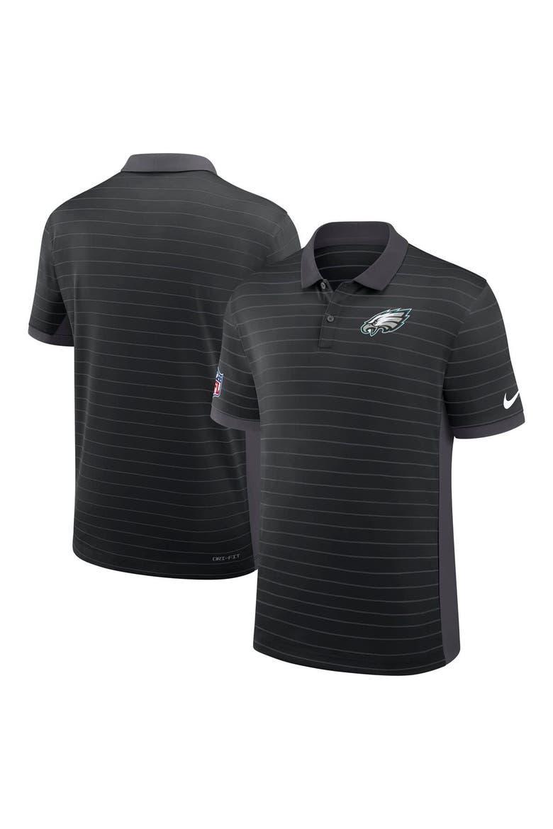 Men's Nike Black Philadelphia Eagles Sideline Victory Stripe Performance Polo, Main, color, Black