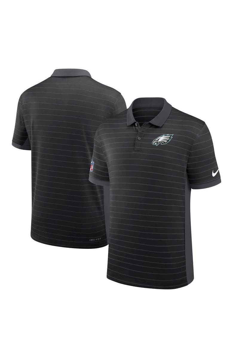 Nike Men's Nike Black Philadelphia Eagles Sideline Victory Stripe Performance Polo, Main, color, Black