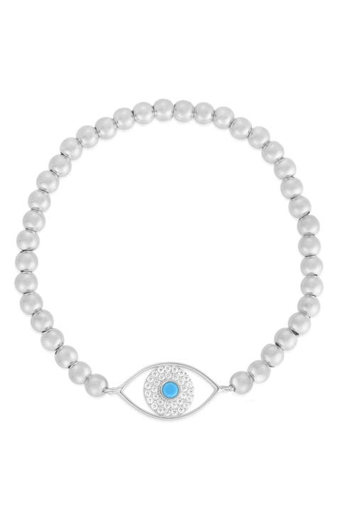 CZ Eye Stretch Bead Bracelet