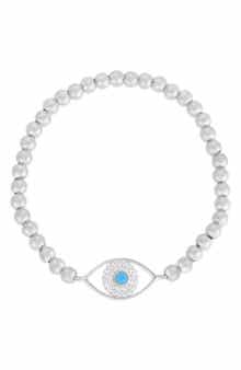 CHLOE AND MADISON CZ Eye Stretch Bead Bracelet