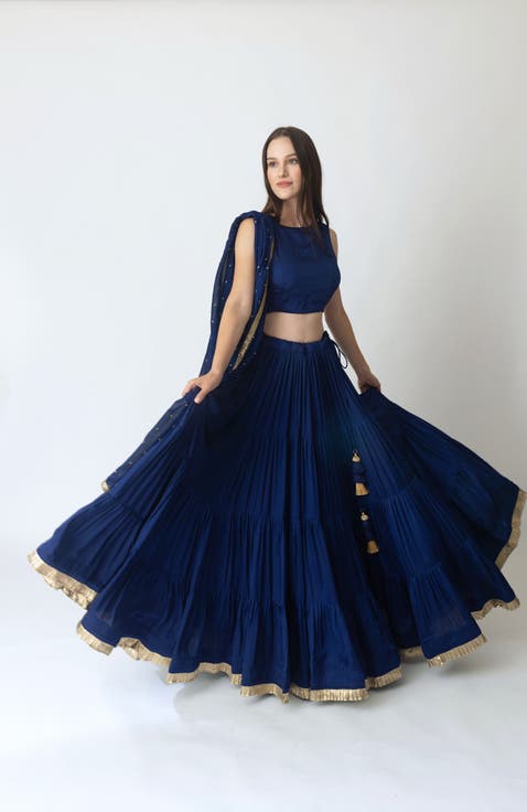 Tori Royal Blue Lehenga Choli with Dupatta