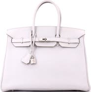 Pre-Owned Hermes Birkin Handbag Grey Clemence with Palladium Hardware 35