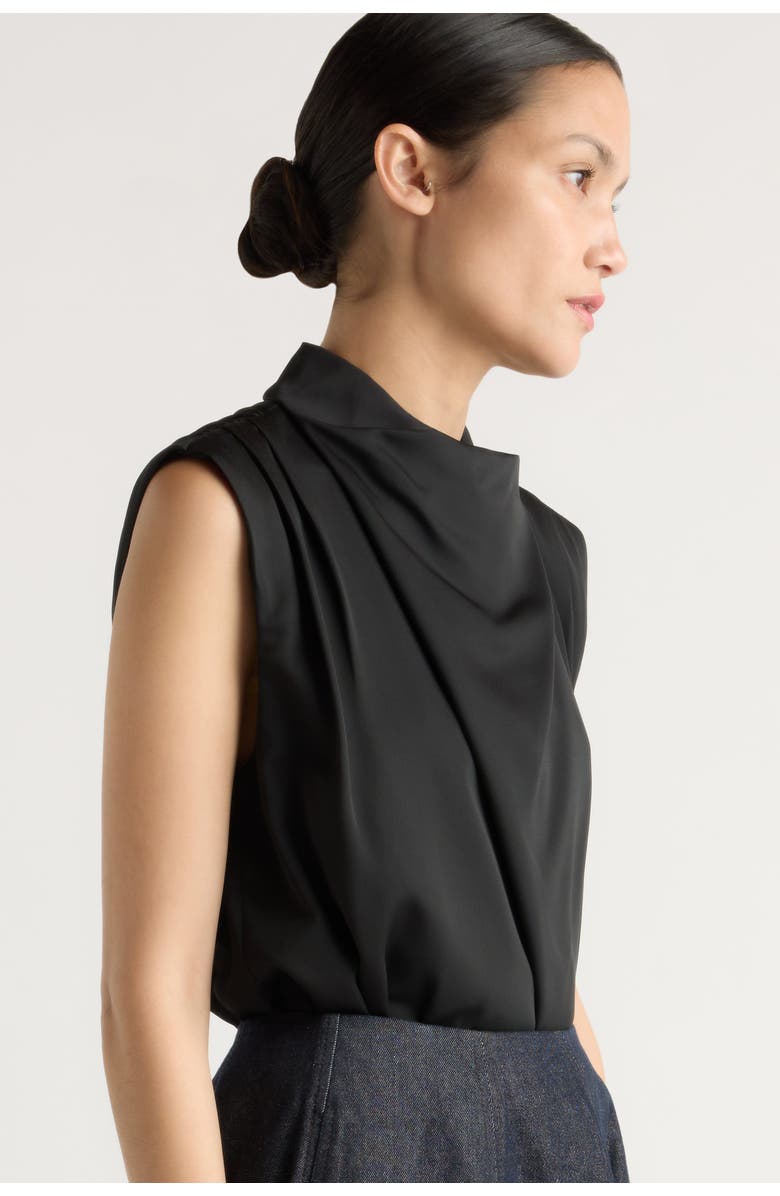 Modern Citizen Allegra Gathered-Neck Sleeveless Blouse, Alternate, color, Black