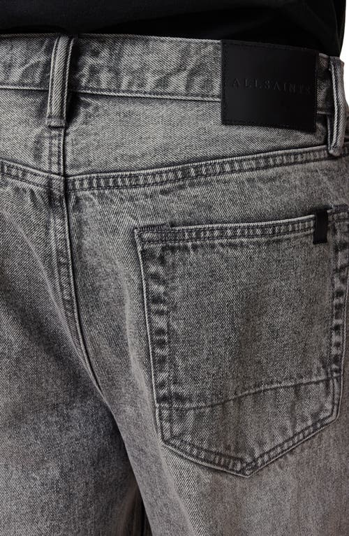 Allsaints Lenny Loose Fit Wide Leg Denim Jeans In Light Grey
