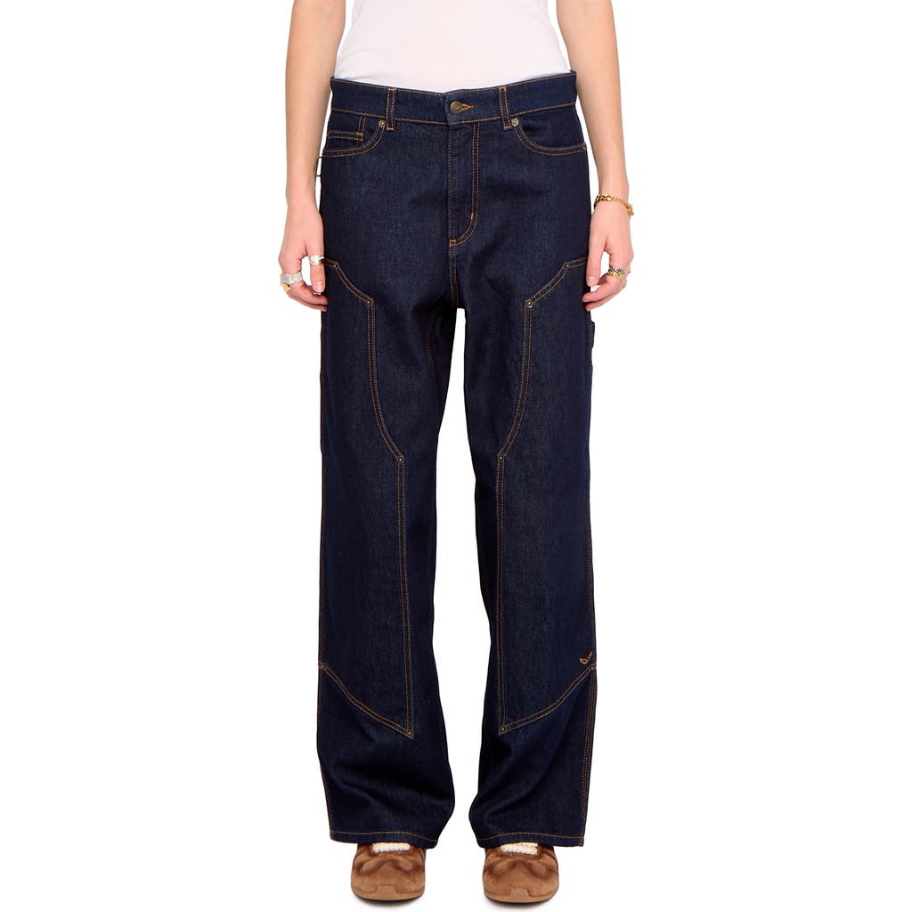Zadig & Voltaire Perya Straight Leg Cargo Jeans In Blue