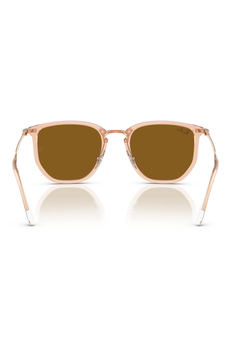 53mm Geometric Sunglasses, Alternate, color, BROWN