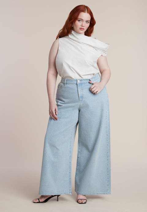 Embellished Rhinestone Jeans (Plus)
