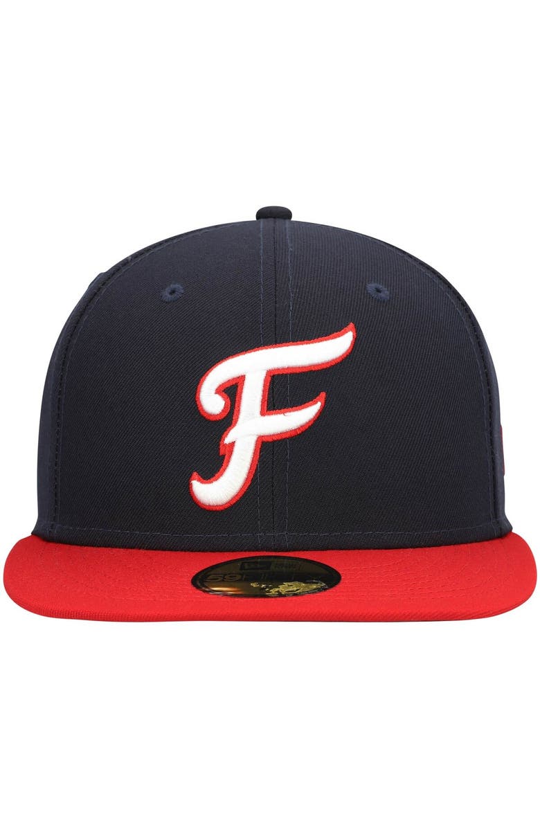 New Era Men's New Era Navy Fredericksburg Nationals Authentic Collection Road 59FIFTY Fitted Hat, Alternate, color, 