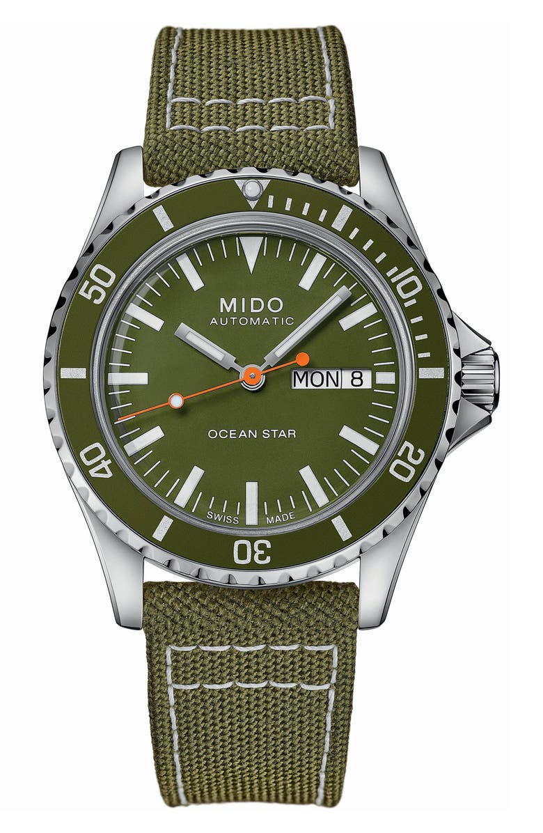 MIDO Ocean Star Tribute Automatic Textile Strap Watch, 40.5mm, Main, color,