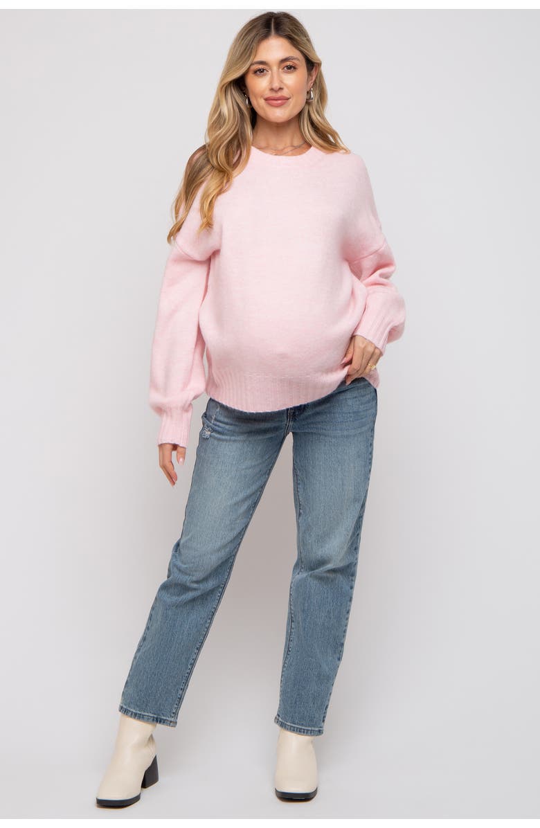 PinkBlush Ribbed Cuff Sweater, Alternate, color, Pink
