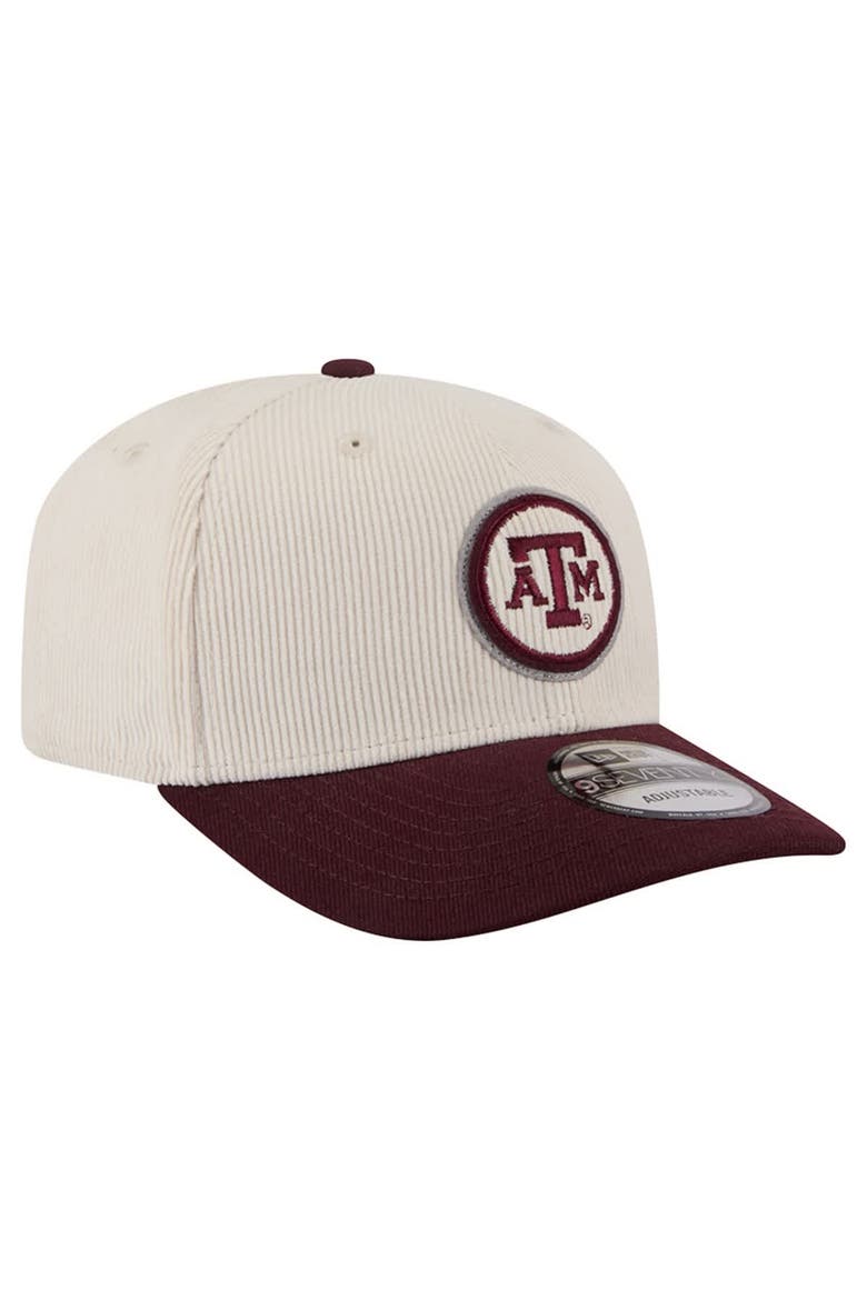 Men's New Era Cream/Maroon Texas A&M Aggies Loyal Corduroy 9SEVENTY Adjustable Hat, Main, color, Cream
