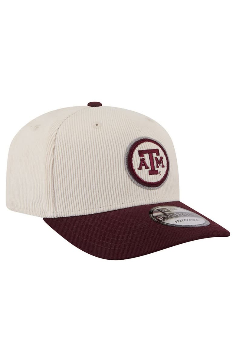 New Era Men's New Era Cream/Maroon Texas A&M Aggies Loyal Corduroy 9SEVENTY Adjustable Hat, Main, color, Cream