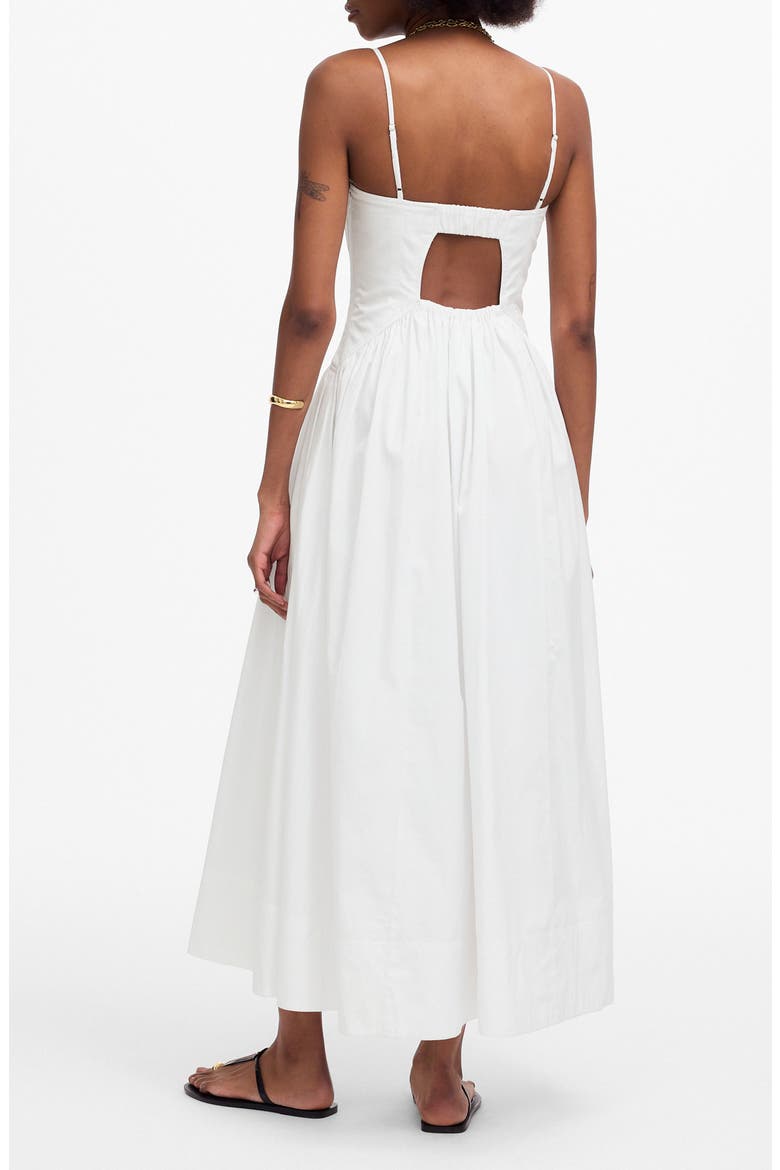 Seamed Poplin Midi Sundress, Alternate, color, WHITE