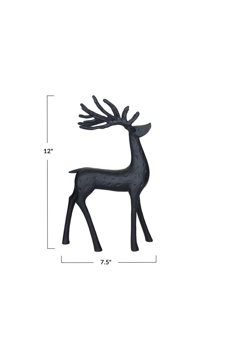 Resin Reindeer Decor, Black, Alternate, color, Black