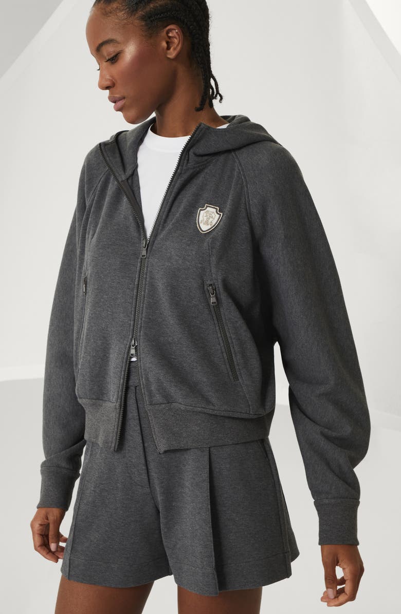 Brunello Cucinelli Pique Sweatshirt with logo, Alternate, color, 