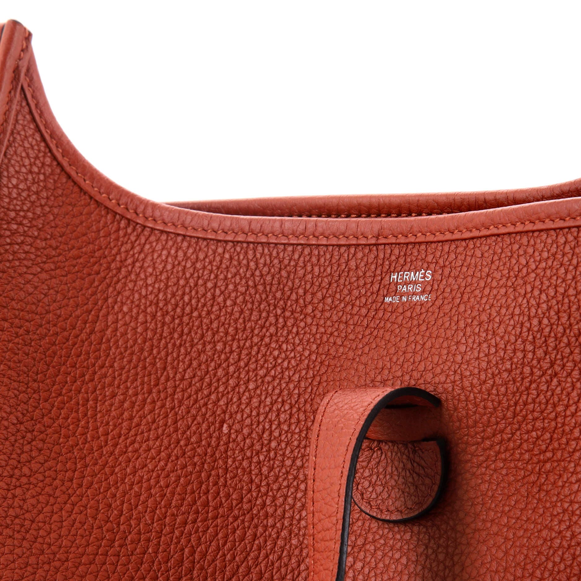 Pre-Owned Hermes Evelyne Bag Gen III Clemence PM, Alternate, color, Brique