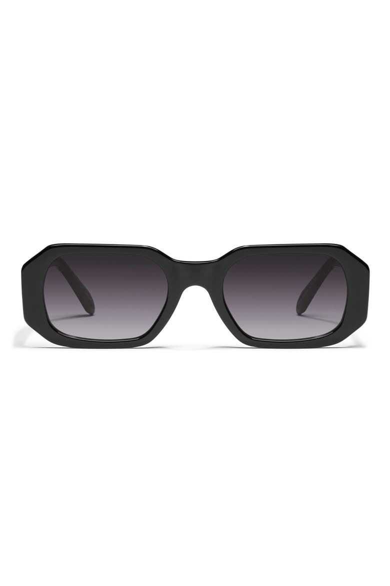 Hyped Up 53mm Gradient Square Sunglasses, Main, color, BLACK / SMOKE