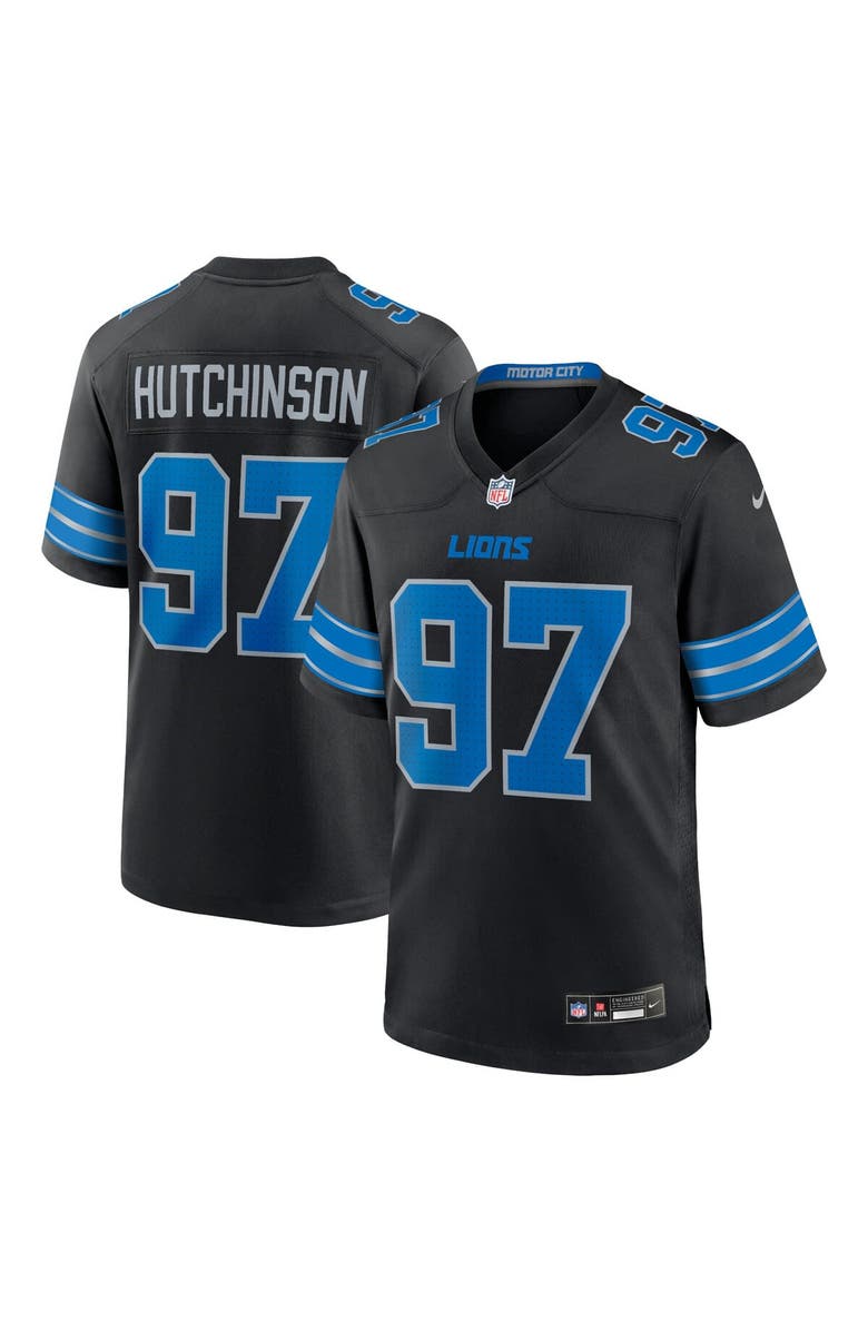 Nike Men's Nike Aidan Hutchinson Black Detroit Lions 2nd Alternate Game Jersey, Main, color, Black