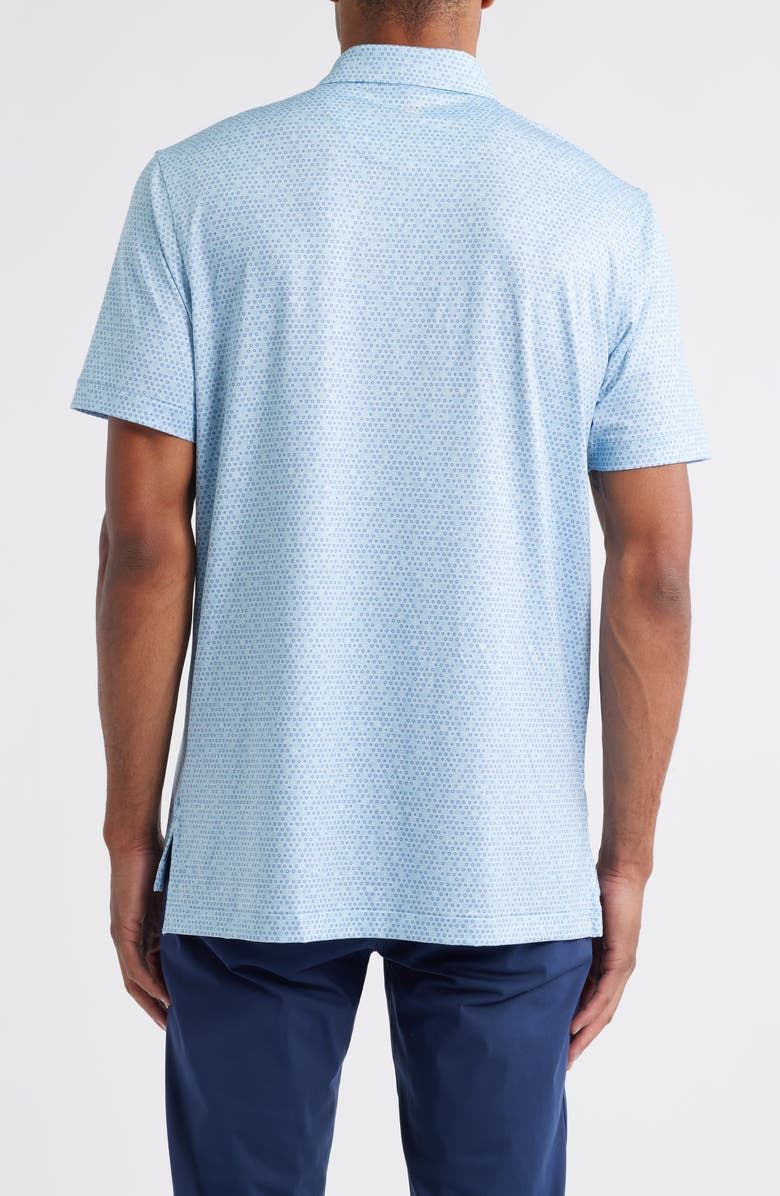 Peter Millar Ferdinand Geo Print Performance Jersey Polo, Alternate, color, Sky