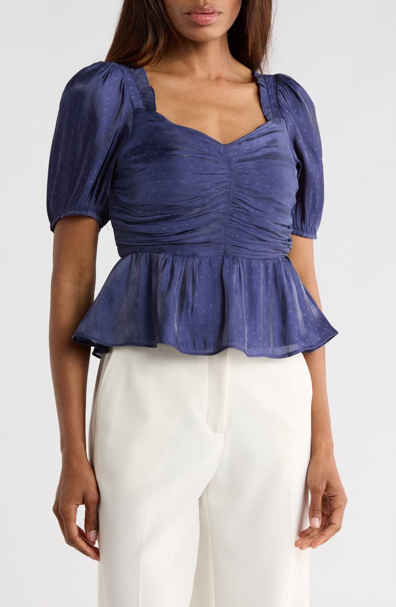 CIEBON Elivia Peplum Top, Main, color, Navy