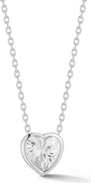 GLAZE JEWELRY Cubic Zirconia Heart Solitaire Pendant Necklace