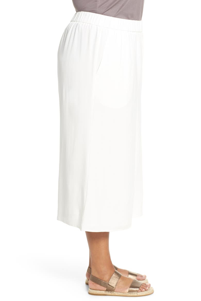 Wide Leg Crop Silk Pants, Alternate, color, IVORY