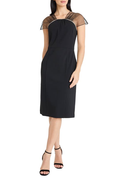 Rhinestone Detail Cocktail Sheath Dress