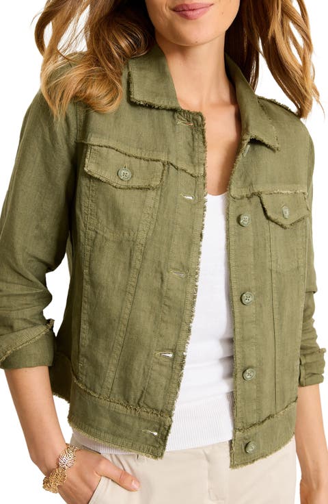 Two Palms Linen Raw Edge Jacket