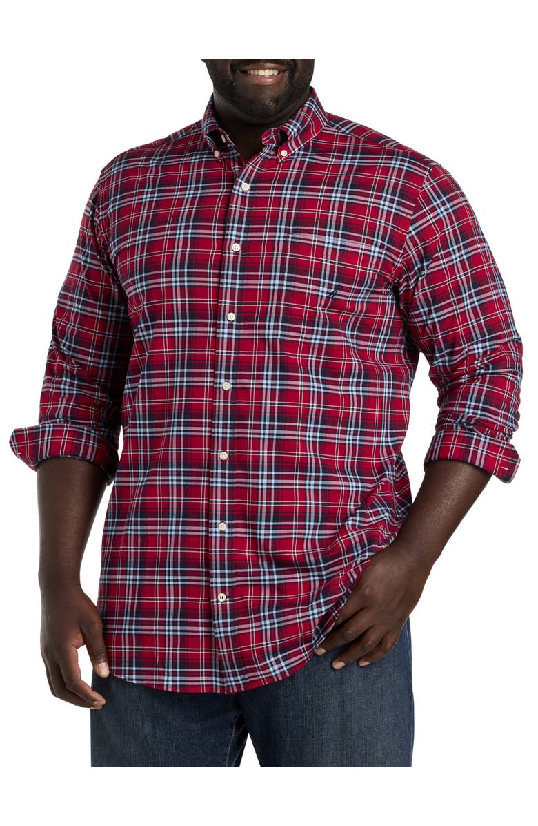 Nautica Plaid Sport Shirt, Main, color, Nautical Red