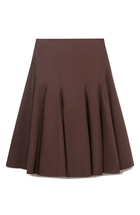Pleat Midi Skirt