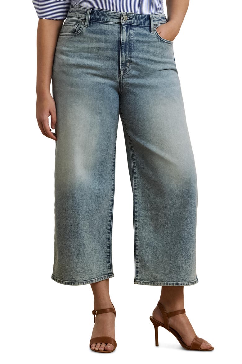 Saira Crop Wide Leg Jeans, Main, color, ALICIA WASH BLUE