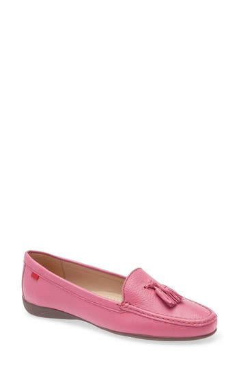 Marc Joseph New York Riviera Tassel Loafer In Pink Grainy