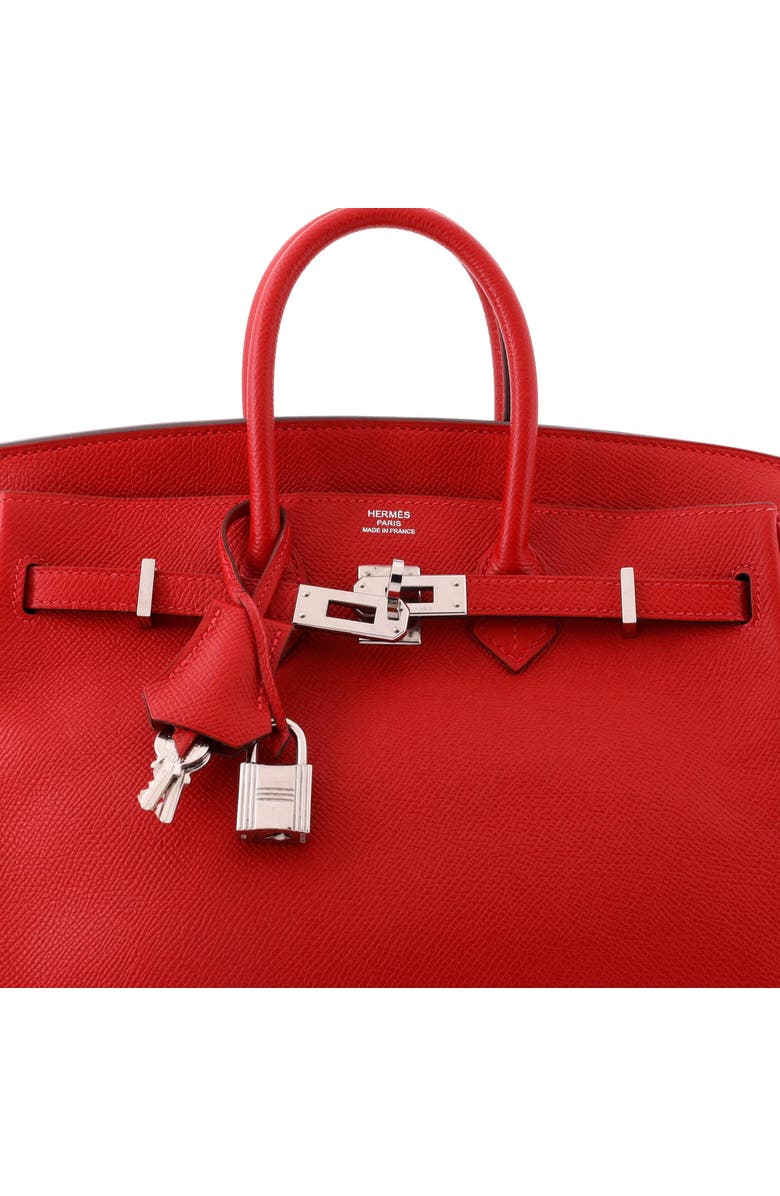 Pre-Owned Hermes Birkin Handbag Red Epsom with Palladium Hardware 25, Alternate, color, Rouge Casaque