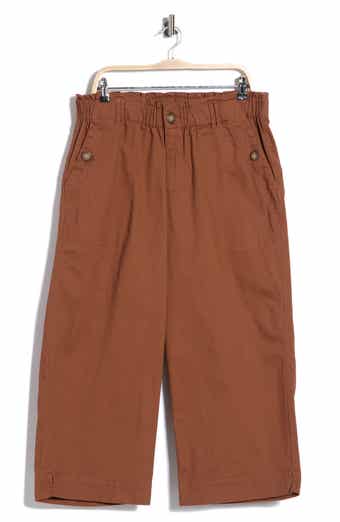 Democracy Button Pocket Crop Wide Leg Pants