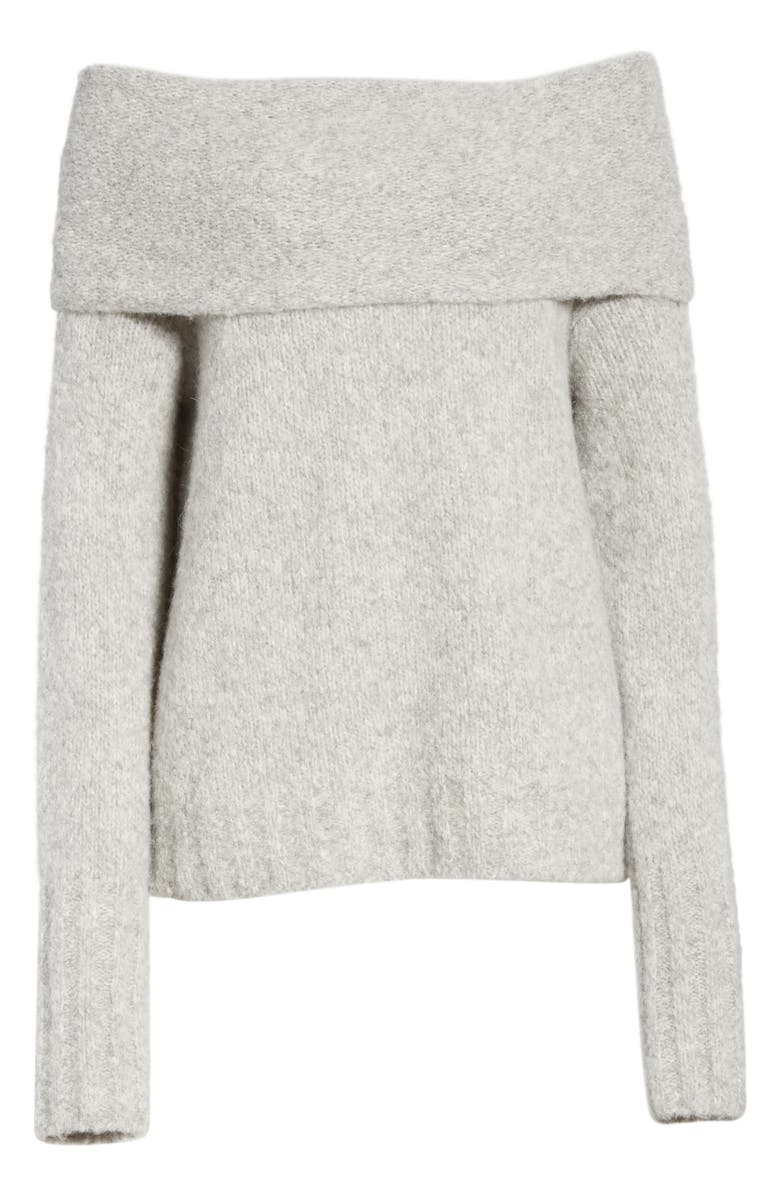 Vince Off-the-Shoulder Alpaca Blend Sweater, Alternate, color,