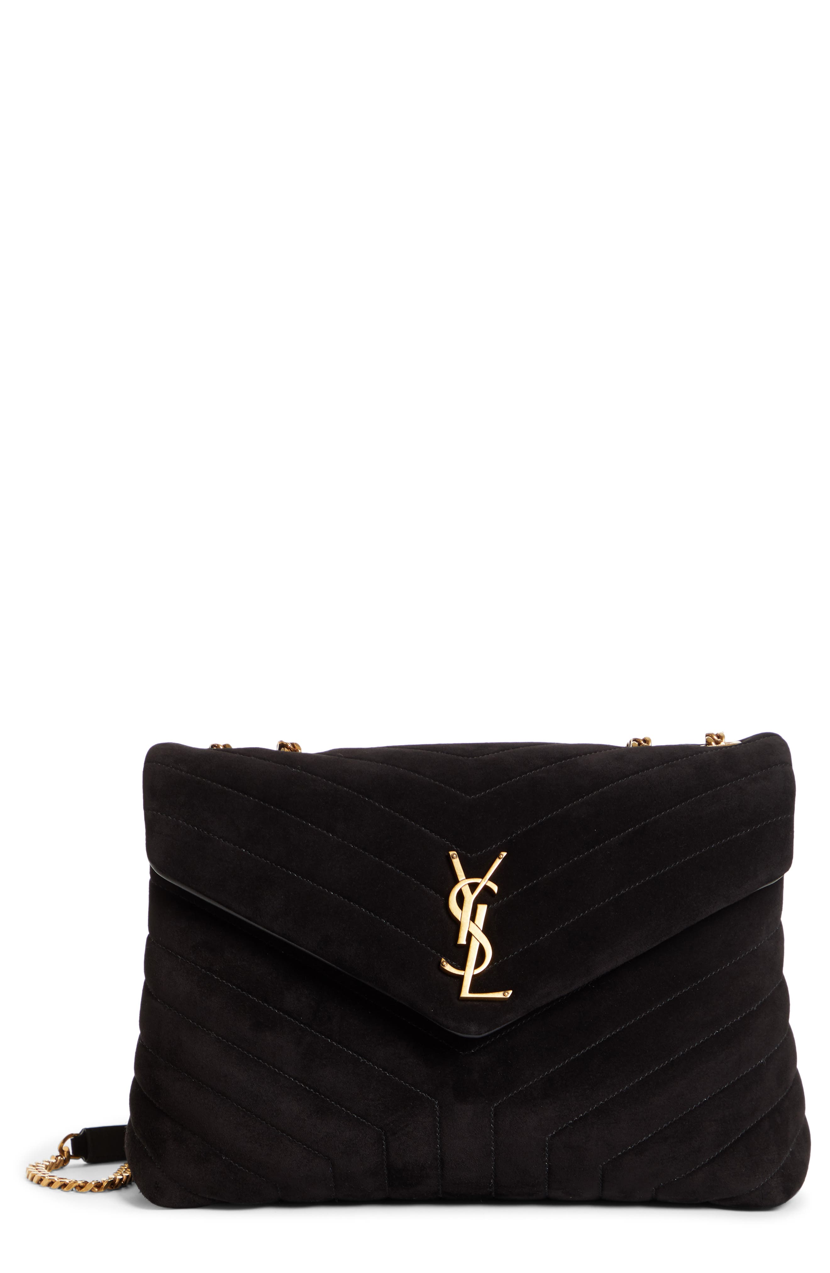 Saint Laurent Medium Lou Matelassé Suede Shoulder Bag, Main, color, 
