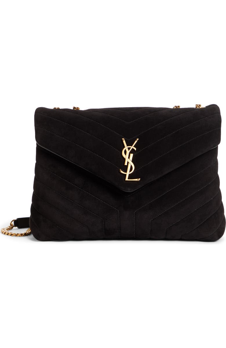 Saint Laurent Medium Lou Matelassé Suede Shoulder Bag, Main, color,