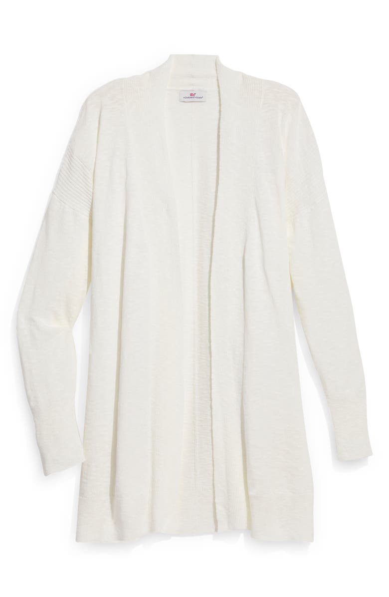 vineyard vines Women's Slub Cotton & Linen Open Cardigan, Alternate, color, 