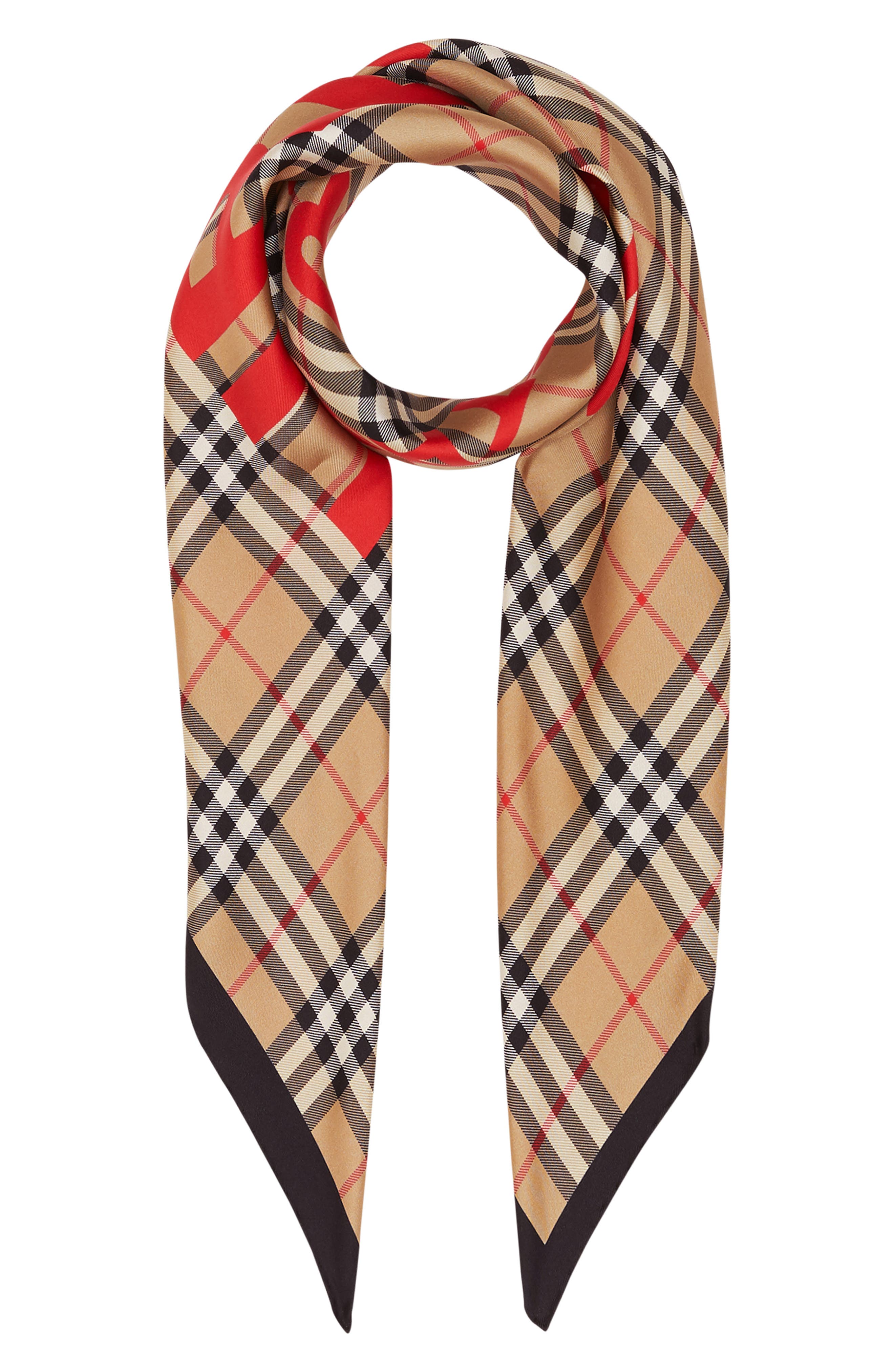 Burberry Horseferry Print Vintage Check Silk Scarf (Women) | Nordstrom